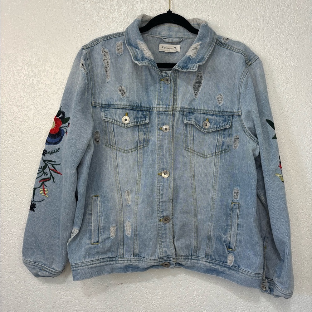 Embroidered Light Blue Denim Jacket